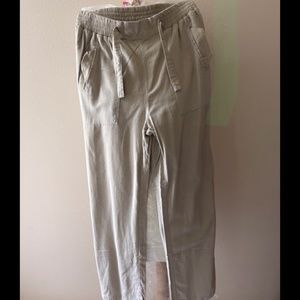 ACTIVE khaki linen straight loose leg pants size M